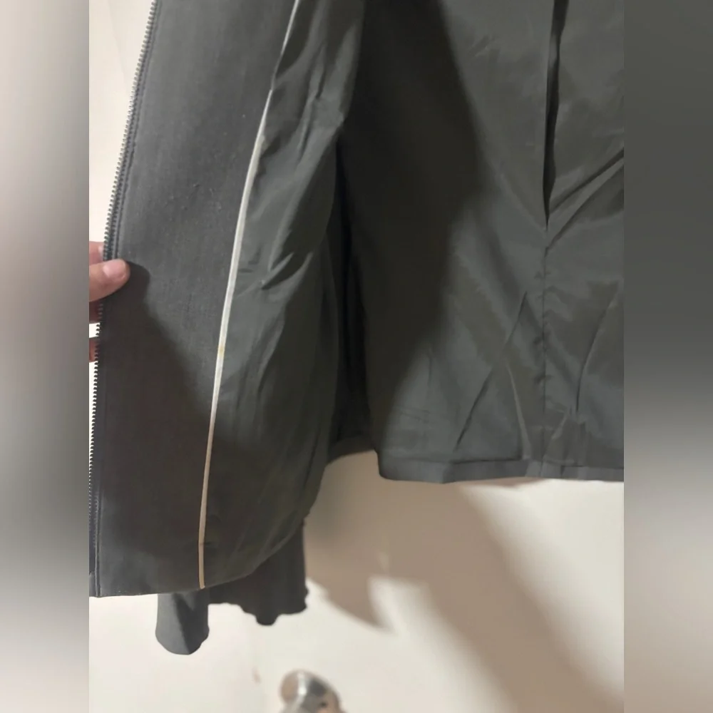 Banana Republic Gray Ruffle-Sleeve Zip Jacket Sz 2 - Picture 5 of 6